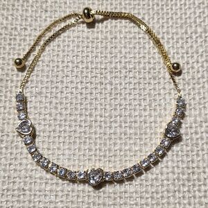 Elegant Gold and Silver Heart Bracelet